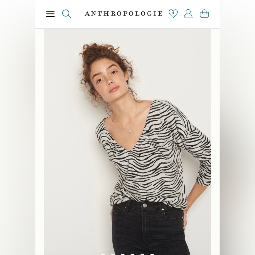 NWT Anthropologie Maeve Taylor zebra pullover sweater with dolman sleeves.
